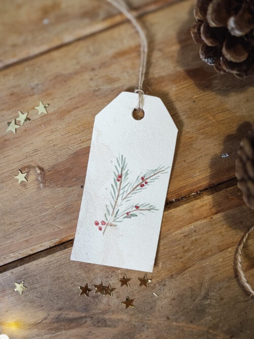 Single Hand Painted Christmas Gift Tag